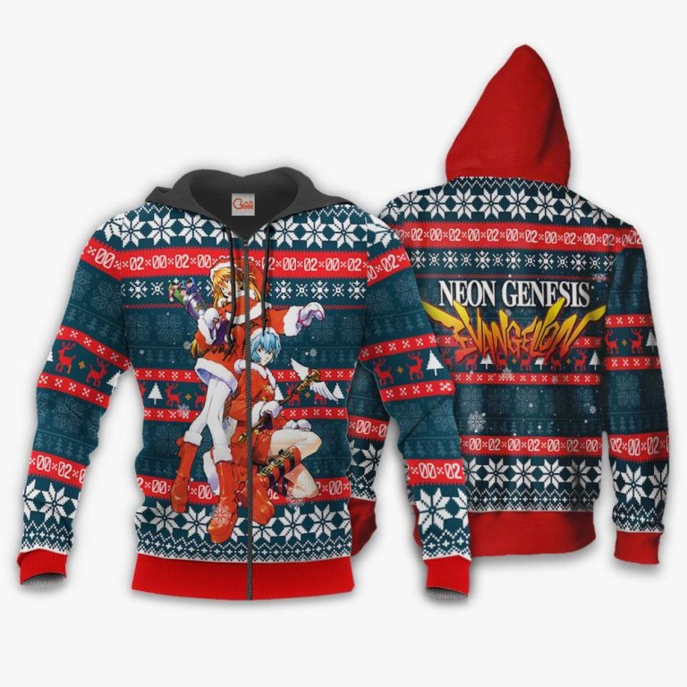 Neon Genesis Evangelion Ugly Christmas Sweater Anime Xmas Gift VA11