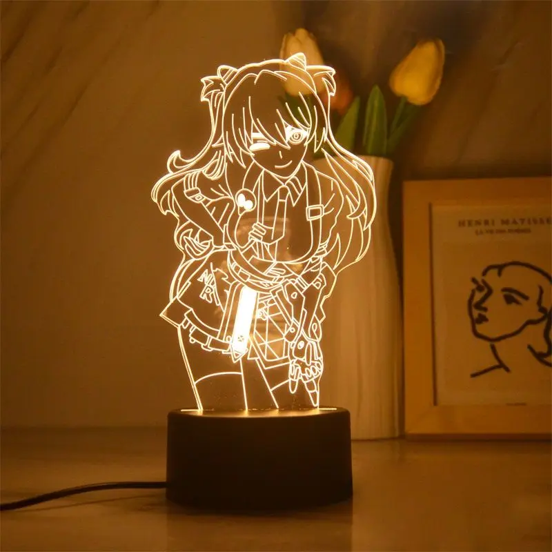Anime LED Night Light Neon Genesis Evangelion Asuka Lingboli Surrounding Colorful Lighting Atmosphere Light 10 - Evangelion Store