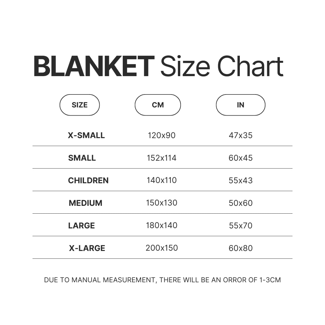 Blanket Size Chart - Evangelion Store