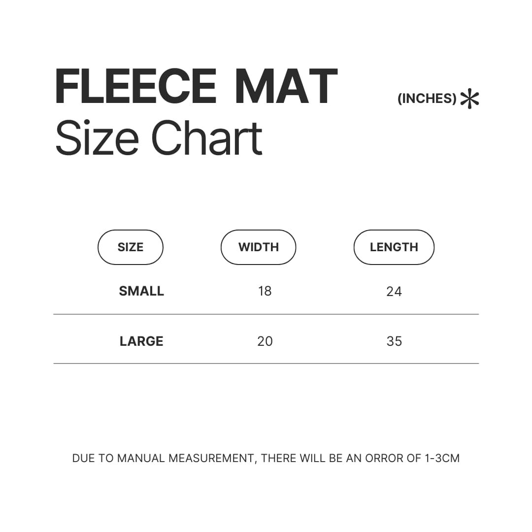 Fleece Mat Size Chart - Evangelion Store