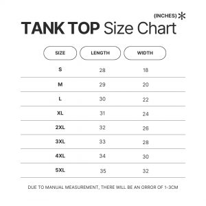 Tank Top Size Chart - Evangelion Store