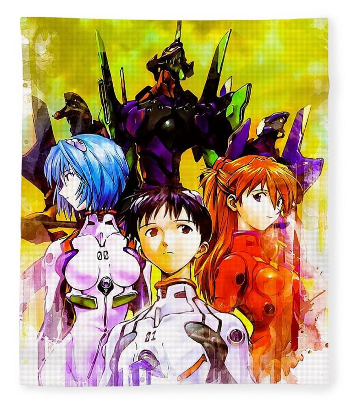 Neon Genesis Evangelion Colorful Fleece Blanket Evangelion Merchandise