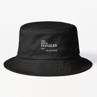 Neon Genesis Evangelion Take Care Of Yourself Bucket Hat Official Cow Anime Merch