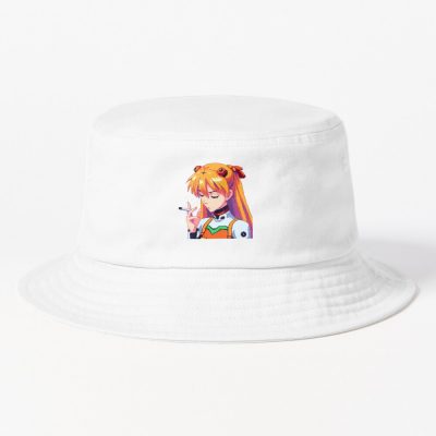 Evangelion Asuka Smoking - Pixel Bucket Hat Official Cow Anime Merch