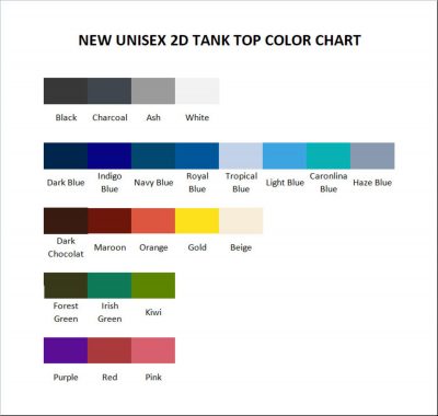 tank top color chart - Evangelion Store