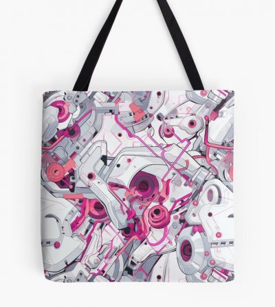 Evangelion White And Pink Pattern Inspired By Mari Makinami Tote Bag Official Cow Anime Merch