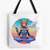 Asuka Evangelion Meditating And Smoking Joint Tote Bag Official Cow Anime Merch