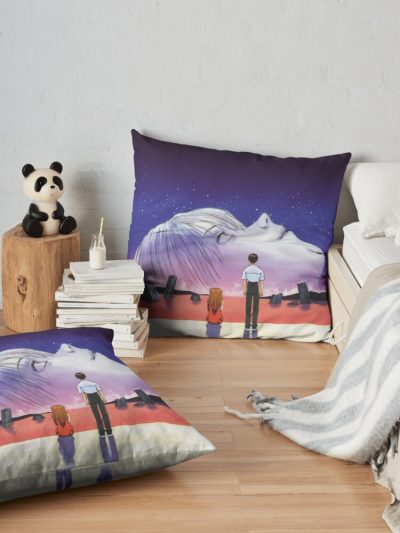The End Of Evangelion (Hd - No Text & Logos) Throw Pillow Official Cow Anime Merch