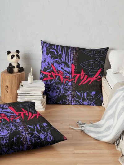 Neon Genesis Evangelion Cool Anime Design Throw Pillow Official Cow Anime Merch