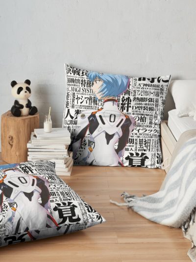 Rei Ayanami Neon Genesis Evangelion Throw Pillow Official Cow Anime Merch