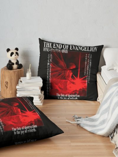 Neon Genesis Evangelion Throw Pillow Official Cow Anime Merch