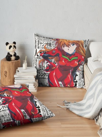 Asuka Langley Neon Genesis Evangelion Throw Pillow Official Cow Anime Merch