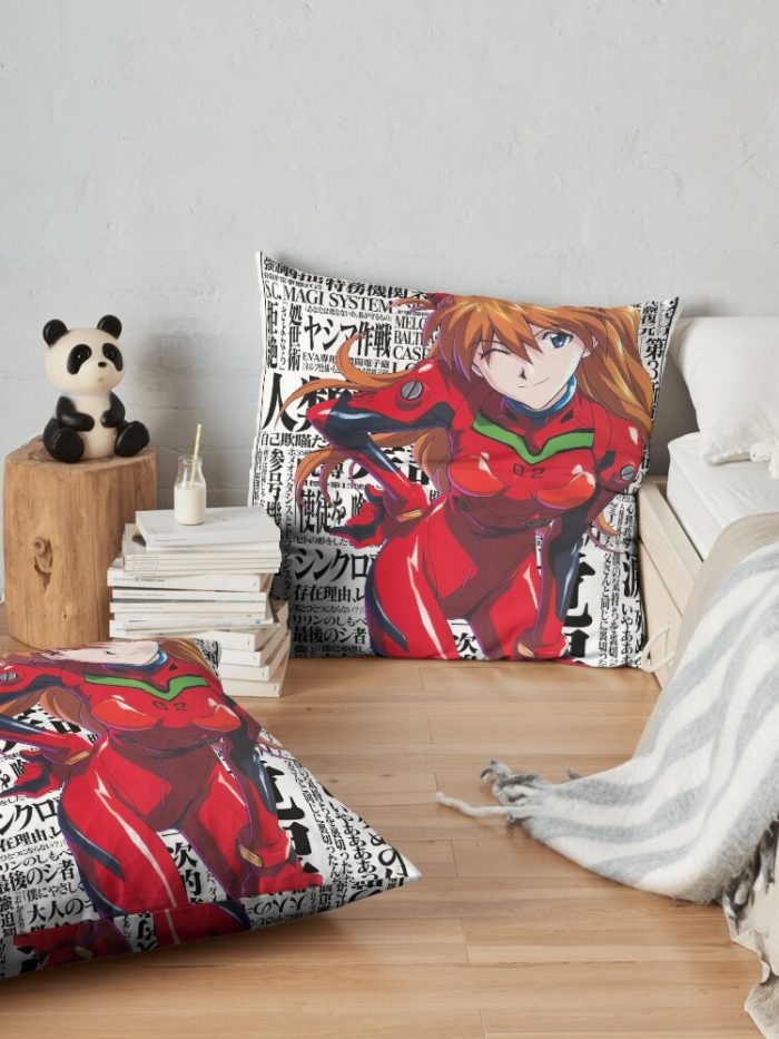 Asuka Langley Neon Genesis Evangelion Chart Topper Throw Pillow Evangelion Store 0097