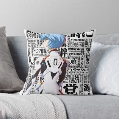 Rei Ayanami Neon Genesis Evangelion Throw Pillow Official Cow Anime Merch
