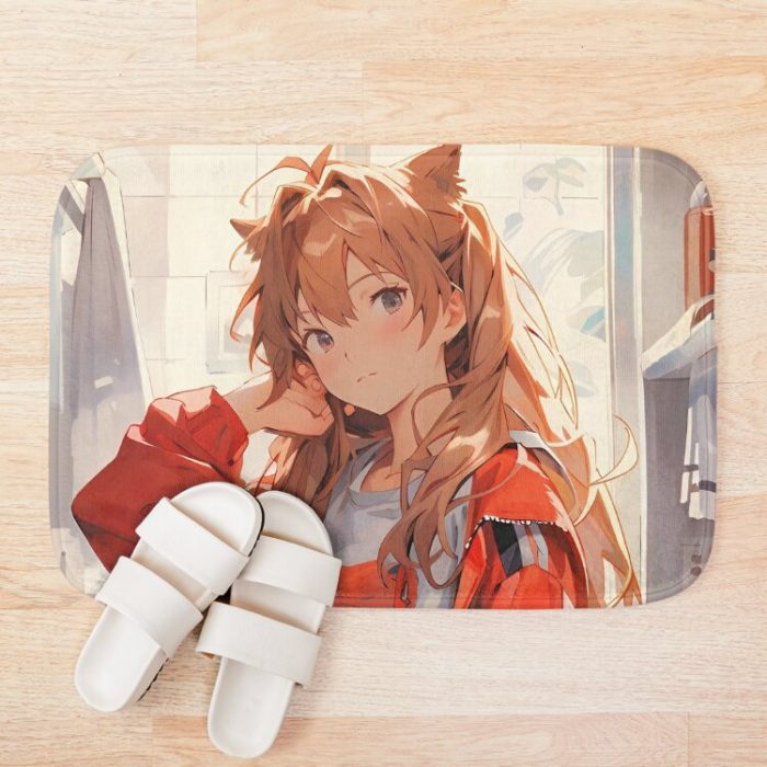 Asuka Langley Soryu The Bold And Brilliant In Neon Genesis Evangelion Bath Mat Official Cow Anime Merch