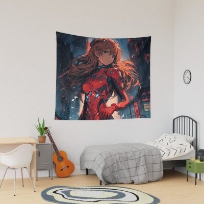 Asuka Langley Soryu The Unyielding Eva Warrior Of Neon Genesis Evangelion Tapestry Official Cow Anime Merch