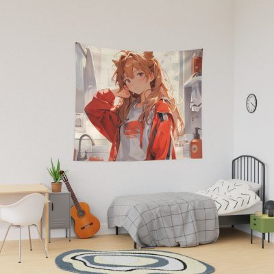 Asuka Langley Soryu The Bold And Brilliant In Neon Genesis Evangelion Tapestry Official Cow Anime Merch