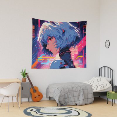 Rei Ayanami Neon Genesis Evangelion Anime Girl Waifu Tapestry Official Cow Anime Merch