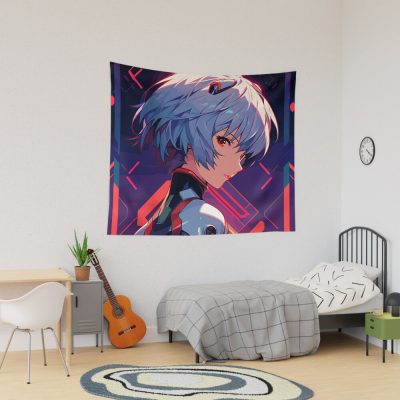 Rei Ayanami The Enigmatic Beauty Of Neon Genesis Evangelion Anime Girl Tapestry Official Cow Anime Merch