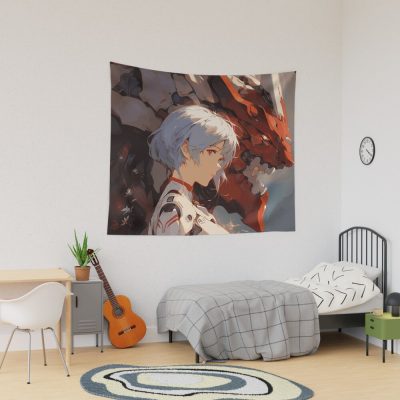 Rei Ayanami Enigmatic Elegance In Neon Genesis Evangelion Tapestry Official Cow Anime Merch
