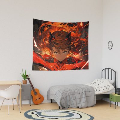 Asuka Langley Soryu Crimson Passion In Neon Genesis Evangelion Tapestry Official Cow Anime Merch