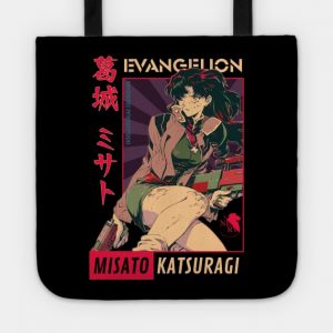 Evangelion Misato Katsuragi Retro Art Ikigaisekai Tote Bag